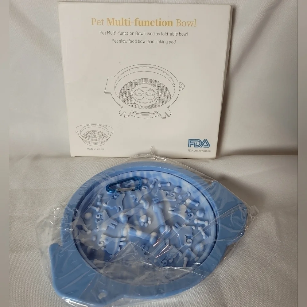 Foldable Licking Slow Food Bowl, Multi-Functional Slow Feeder Bowl